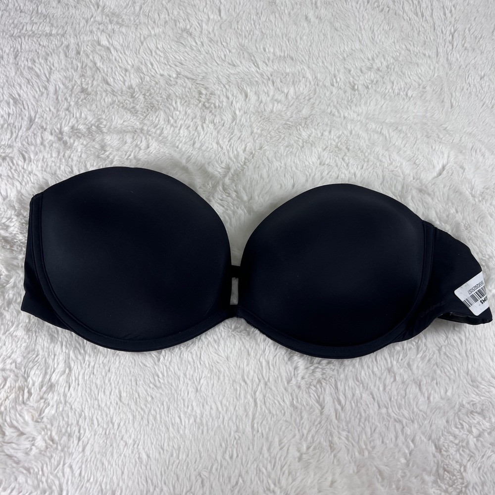 Skims Women's Ultimate Strapless Bra Onyx Black Underwire Silicone Grip 34DDD